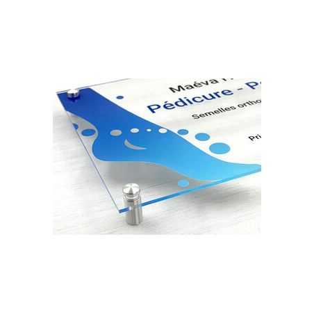 Plaque Professionnelle Transparente en Plexiglass® 5 mm Personnalisée