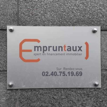 Plaque Professionnelle Aluminium Dibond Alupanel® 3 mm Argent Brossé Personnalisée