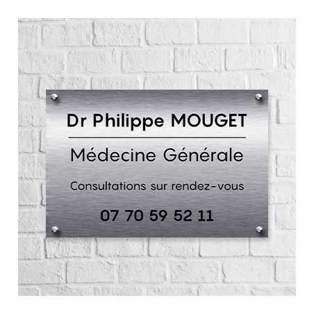Plaque Professionnelle Aluminium Dibond Alupanel® 3 mm Argent Brossé Personnalisée