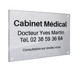 Plaque Professionnelle Aluminium Dibond Alupanel® 3 mm Argent Brossé Personnalisée