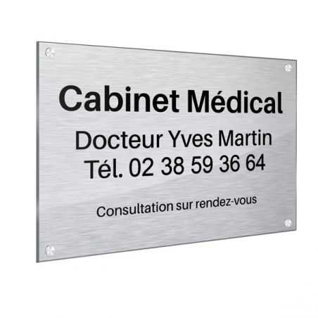 Plaque Professionnelle Aluminium Dibond Alupanel® 3 mm Argent Brossé Personnalisée
