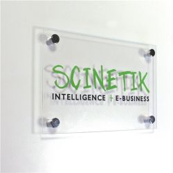 Plaque Professionnelle Transparente en Plexiglass® 10 mm Personnalisée