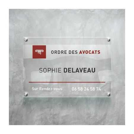 Plaque Professionnelle Transparente en Plexiglass® 10 mm Personnalisée