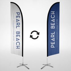 Oriflamme Eco - Plume Taille S (2 mètres) En Tissu Polyester 110g/m2 Personnalisée