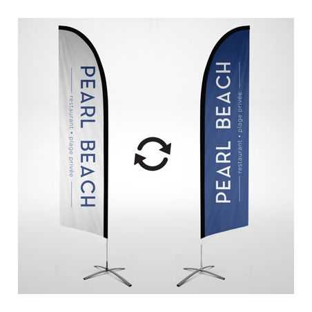 Oriflamme Eco - Plume Taille S (2 mètres) En Tissu Polyester 110g/m2 Personnalisée