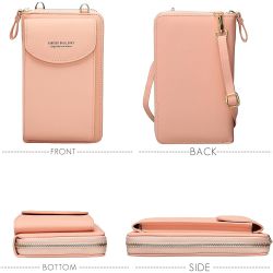 Portefeuille Femme Sac À Bandoulière rose clair personnalisable