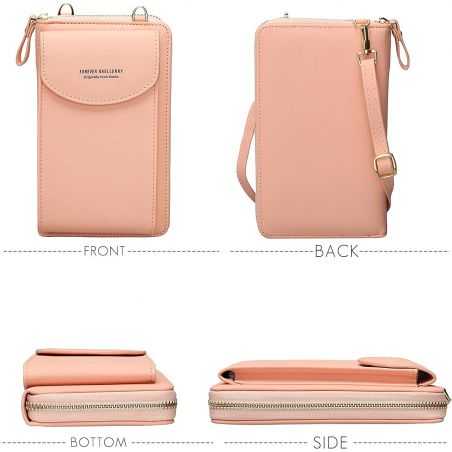 Portefeuille Femme Sac À Bandoulière rose clair personnalisable