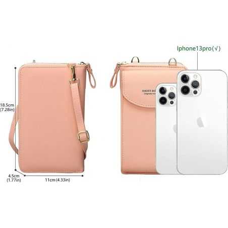 Portefeuille Femme Sac À Bandoulière rose clair personnalisable