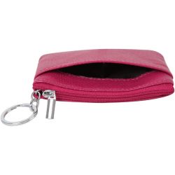 Porte-Monnaie en Cuir véritable pour Femme avec Porte-clés Bordeau