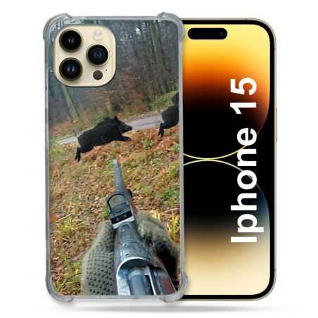 Coque Renforcée En Verre Trempé Pour Iphone 15 (6.1) Chasse Vision Tir