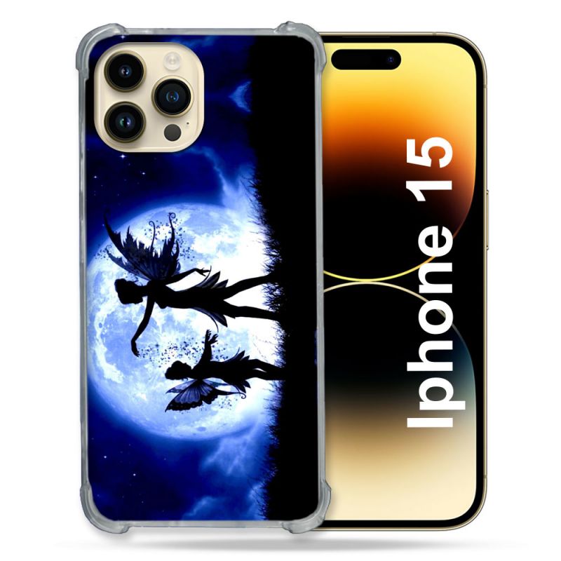 Coque Renforcée En Verre Trempé Pour Iphone 15 (6.1) Fantastique Fee Lune