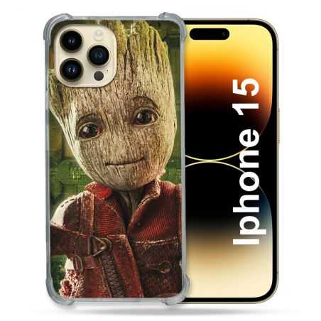 Coque Renforcée En Verre Trempé Pour Iphone 15 (6.1) Groot Vert