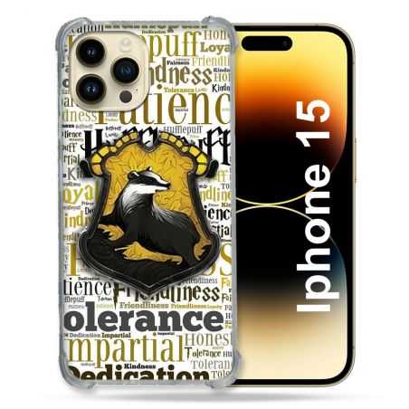 Coque Renforcée En Verre Trempé Pour Iphone 15 (6.1) Harry Potter Poursouffle