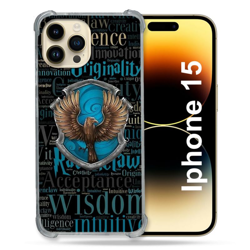Coque Renforcée En Verre Trempé Pour Iphone 15 (6.1) Harry Potter Serdaigle
