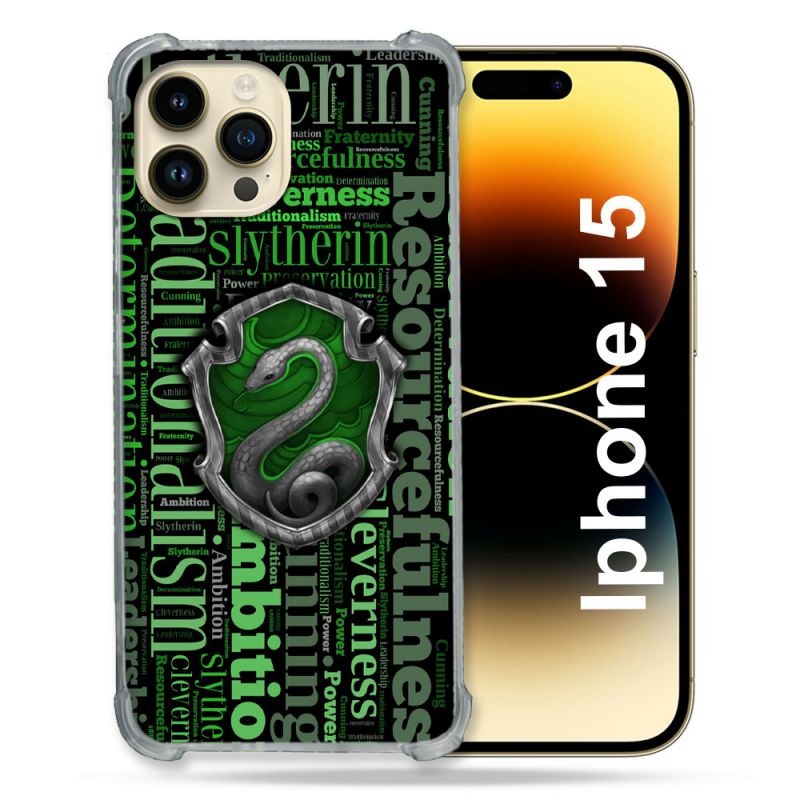 Coque Renforcée En Verre Trempé Pour Iphone 15 (6.1) Harry Potter Serpentar