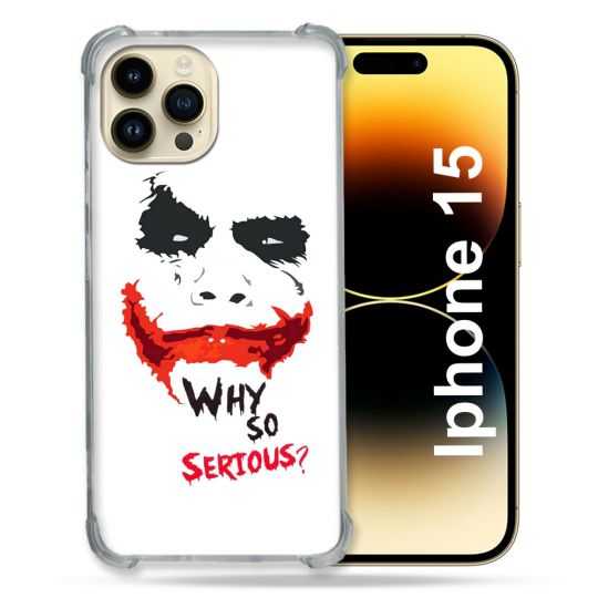 Coque Renforcée En Verre Trempé Pour Iphone 15 (6.1) Joker Blanc