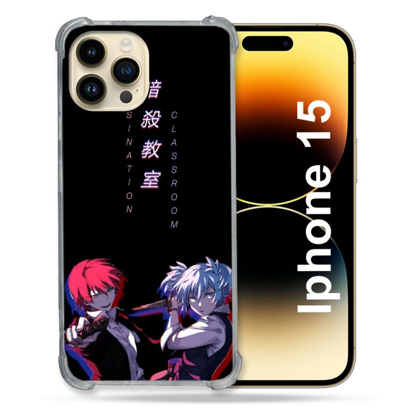Coque Renforcée En Verre Trempé Pour Iphone 15 (6.1) Manga Assassination Classroom Duo