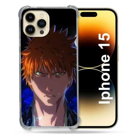 Coque Renforcée En Verre Trempé Pour Iphone 15 (6.1) Manga Bleach Ichigo