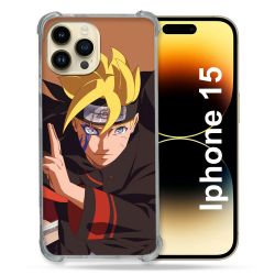 Coque Renforcée En Verre Trempé Pour Iphone 15 (6.1) Manga Boruto Signe