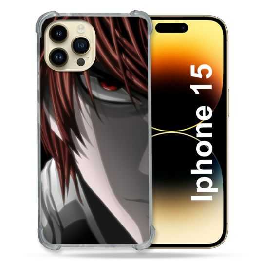 Coque Renforcée En Verre Trempé Pour Iphone 15 (6.1) Manga Death Note Kira