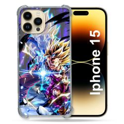 Coque Renforcée En Verre Trempé Pour Iphone 15 (6.1) Manga Dragon Ball Sangohan Duo