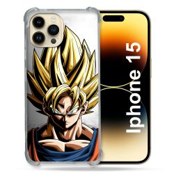 Coque Renforcée En Verre Trempé Pour Iphone 15 (6.1) Manga Dragon Ball Sangoku Portrait