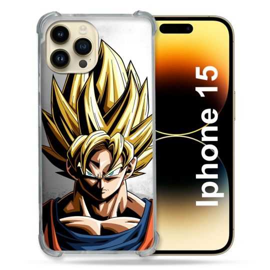 Coque Renforcée En Verre Trempé Pour Iphone 15 (6.1) Manga Dragon Ball Sangoku Portrait