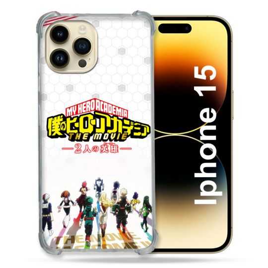 Coque Renforcée En Verre Trempé Pour Iphone 15 (6.1) Manga My Hero Academia Blanc