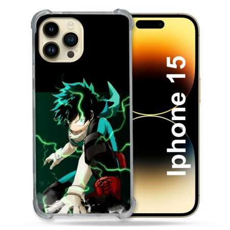 Coque Renforcée En Verre Trempé Pour Iphone 15 (6.1) Manga My Hero Academia Deku