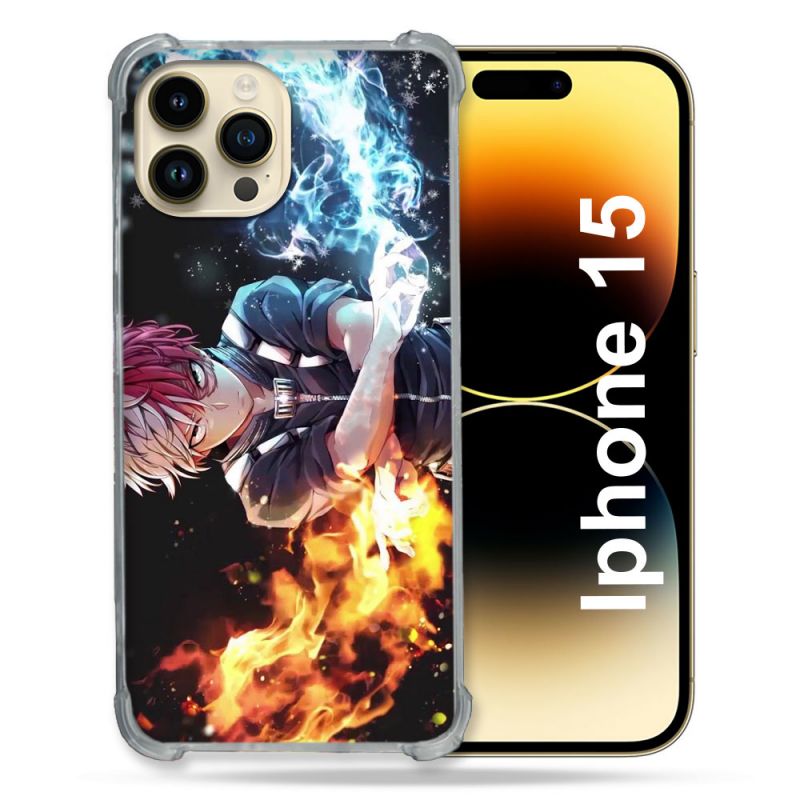Coque Renforcée En Verre Trempé Pour Iphone 15 (6.1) Manga My Hero Academia Shoto
