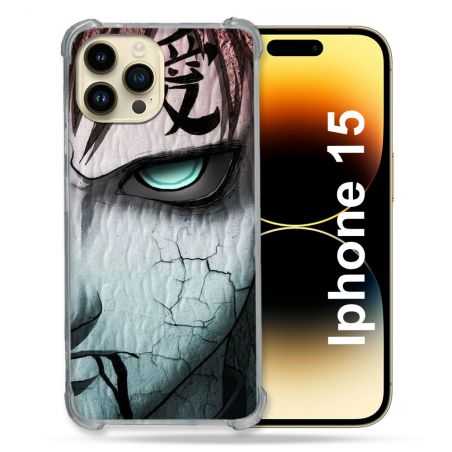 Coque Renforcée En Verre Trempé Pour Iphone 15 (6.1) Manga Naruto Gaara