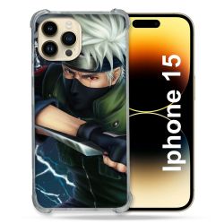 Coque Renforcée En Verre Trempé Pour Iphone 15 (6.1) Manga Naruto Kakashi