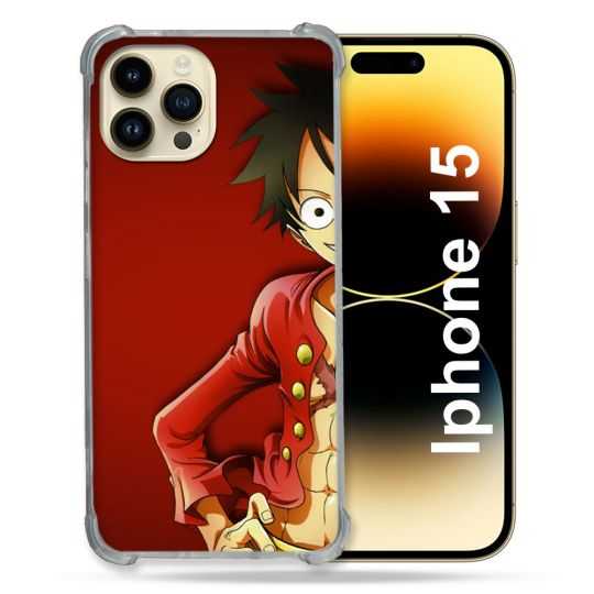 Coque Renforcée En Verre Trempé Pour Iphone 15 (6.1) Manga One Piece Luffy