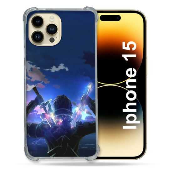 Coque Renforcée En Verre Trempé Pour Iphone 15 (6.1) Manga SAO sword Art Online Epee