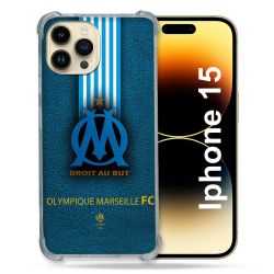 Coque Renforcée En Verre Trempé Pour Iphone 15 (6.1) Olympique Marseille OM Bande
