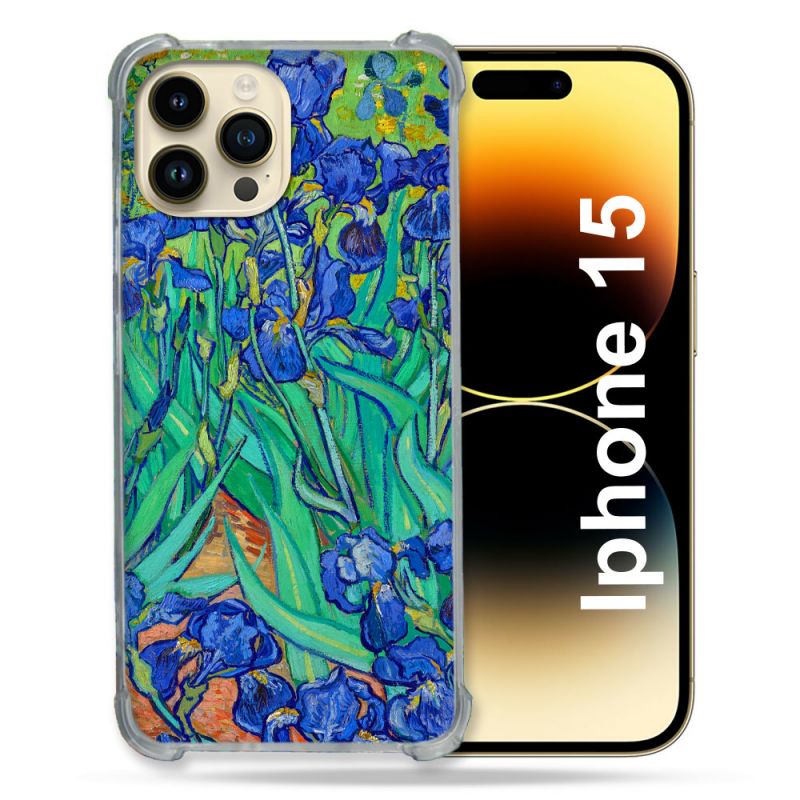Coque Renforcée En Verre Trempé Pour Iphone 15 (6.1) Peinture Iris