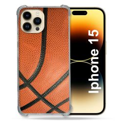 Coque Renforcée En Verre Trempé Pour Iphone 15 (6.1) Sport Ballon Basket
