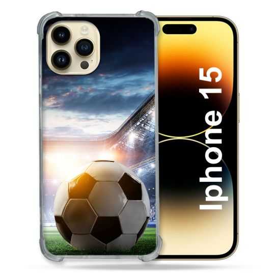 Coque Renforcée En Verre Trempé Pour Iphone 15 (6.1) Sport Football Stade