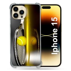 Coque Renforcée En Verre Trempé Pour Iphone 15 (6.1) Sport Tennis Reflet