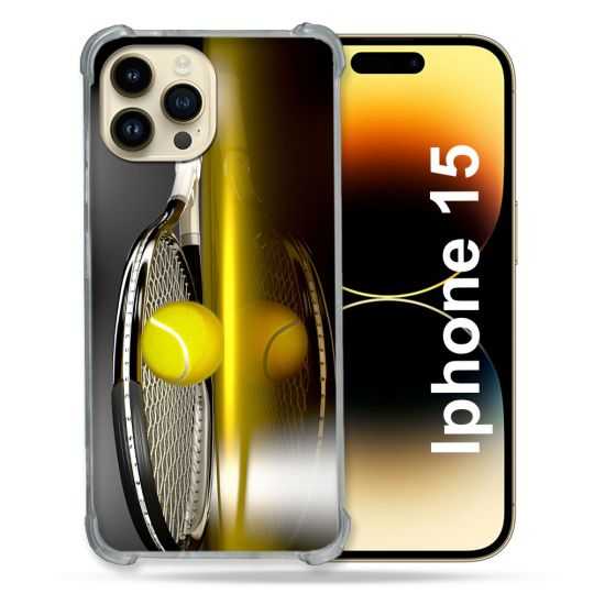 Coque Renforcée En Verre Trempé Pour Iphone 15 (6.1) Sport Tennis Reflet