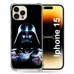 Coque Renforcée En Verre Trempé Pour Iphone 15 (6.1) Star Wars - Dark Vador Noir