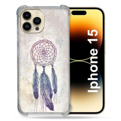 Coque Renforcée En Verre Trempé Pour Iphone 15 (6.1) Zen Attrape Reve Blanc
