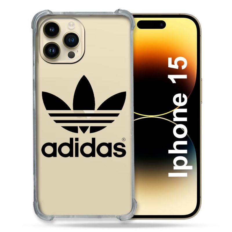 Coque Renforcée En Verre Trempé Transparente Pour Iphone 15 (6.1) Adidas