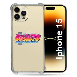 Coque Renforcée En Verre Trempé Transparente Pour Iphone 15 (6.1) Boruto Logo