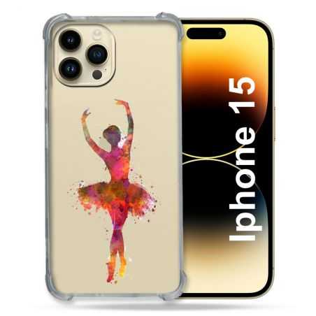Coque Renforcée En Verre Trempé Transparente Pour Iphone 15 (6.1) Danseuse etoile