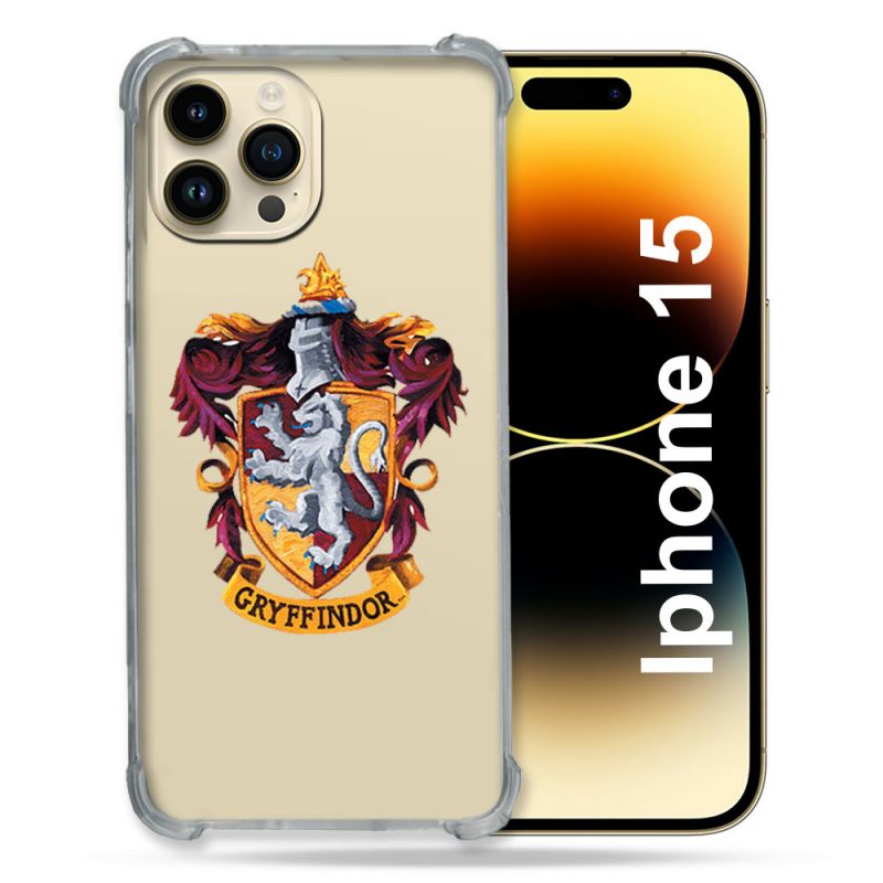Coque Renforcée En Verre Trempé Transparente Pour Iphone 15 (6.1) Harry Potter Griffindor