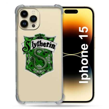 Coque Renforcée En Verre Trempé Transparente Pour Iphone 15 (6.1) Harry Potter Slytherin