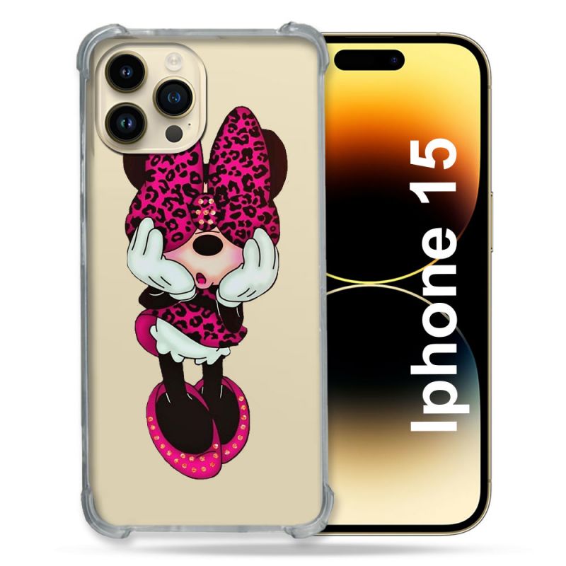 Coque Renforcée En Verre Trempé Transparente Pour Iphone 15 (6.1) Minnie