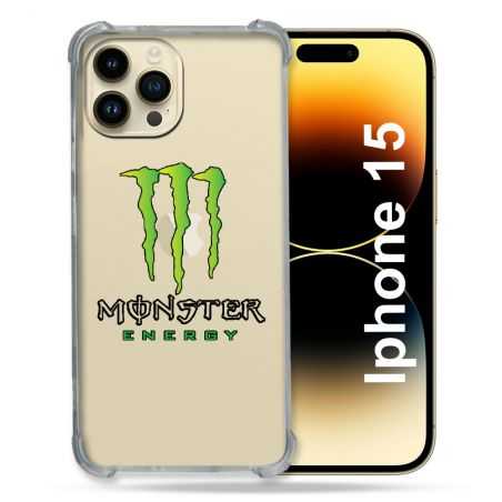 Coque Renforcée En Verre Trempé Transparente Pour Iphone 15 (6.1) Monster Energy