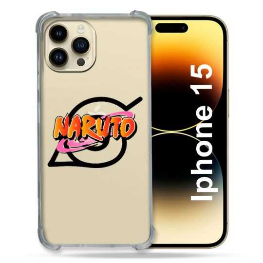 Coque Renforcée En Verre Trempé Transparente Pour Iphone 15 (6.1) Naruto Logo